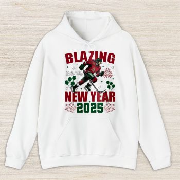 Arizona Coyotes Blazing Into The New Year NHL Gift For Fan Hello 2025 Unisex Hoodie TAH22279