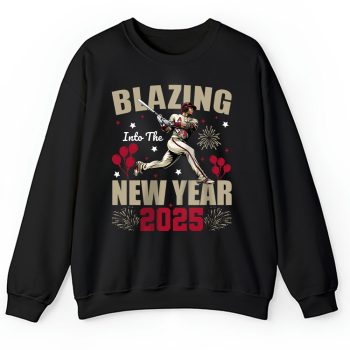 Arizona Diamondbacks Blazing Into The New Year MLB Gift For Fan Hello 2025 Unisex Sweatshirt TAS22274