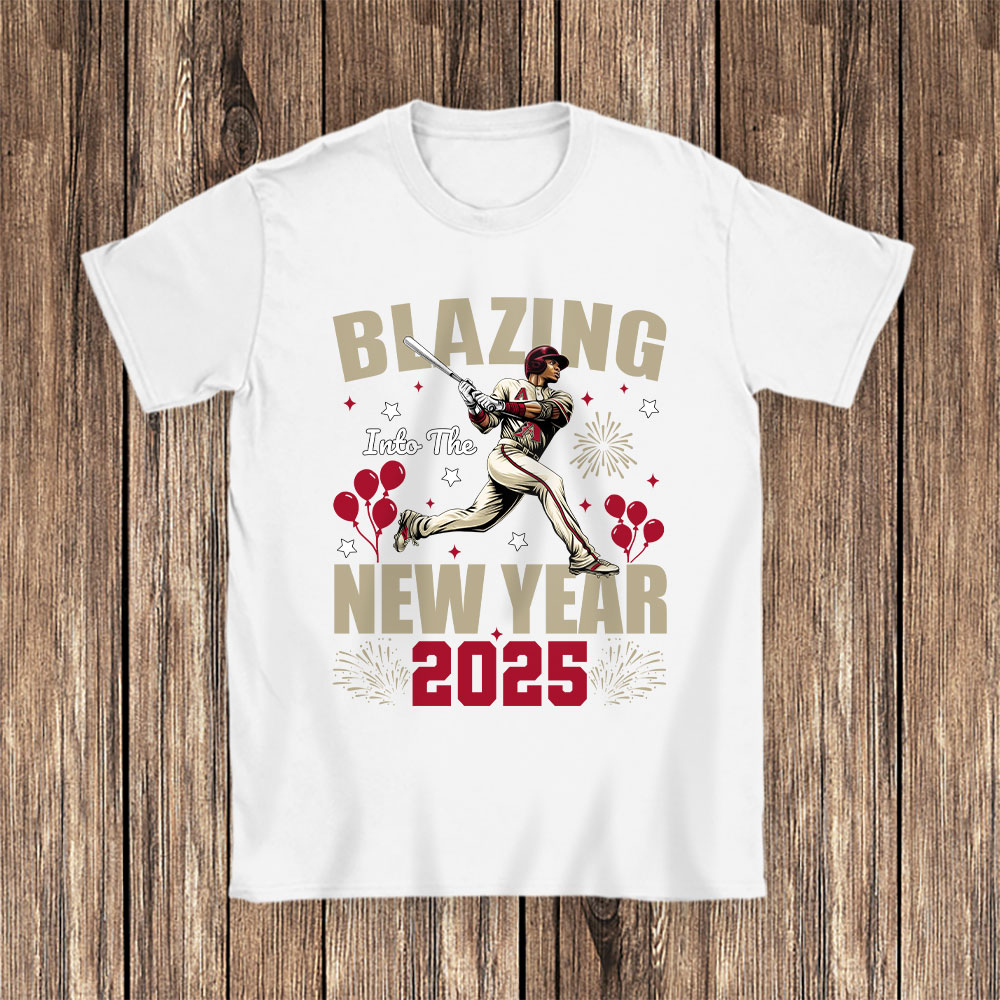 Arizona-Diamondbacks-Blazing-Into-The-New-Year-MLB-Gift-For-Fan-Hello-2025-Unisex-T-Shirt-Cotton-Tee-TAT22274-1