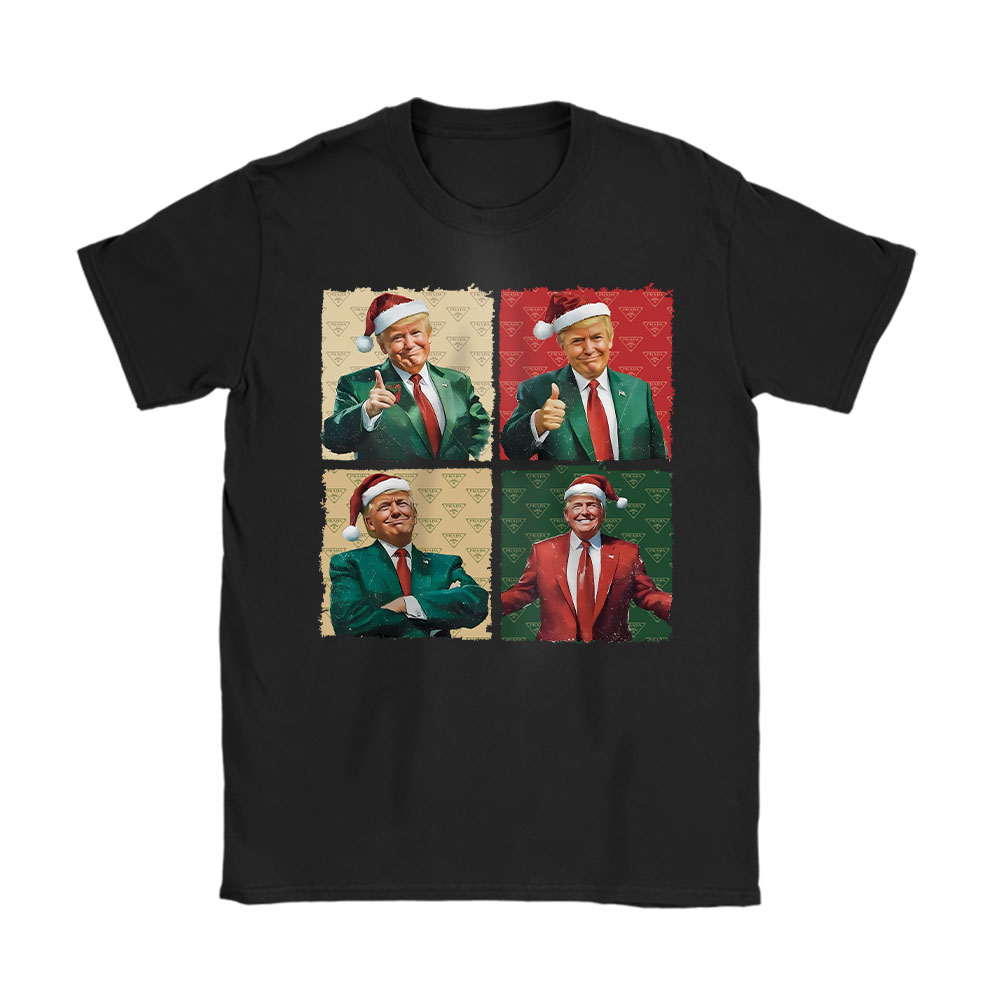 Boho-Christmas-Trump-Happy-Holidays-Merry-Vibes-Prada-Unisex-T-Shirt-Cotton-Tee-TAT21973 Boho Christmas Trump Happy Holidays Merry Vibes Prada Unisex T-Shirt Cotton Tee TAT21973