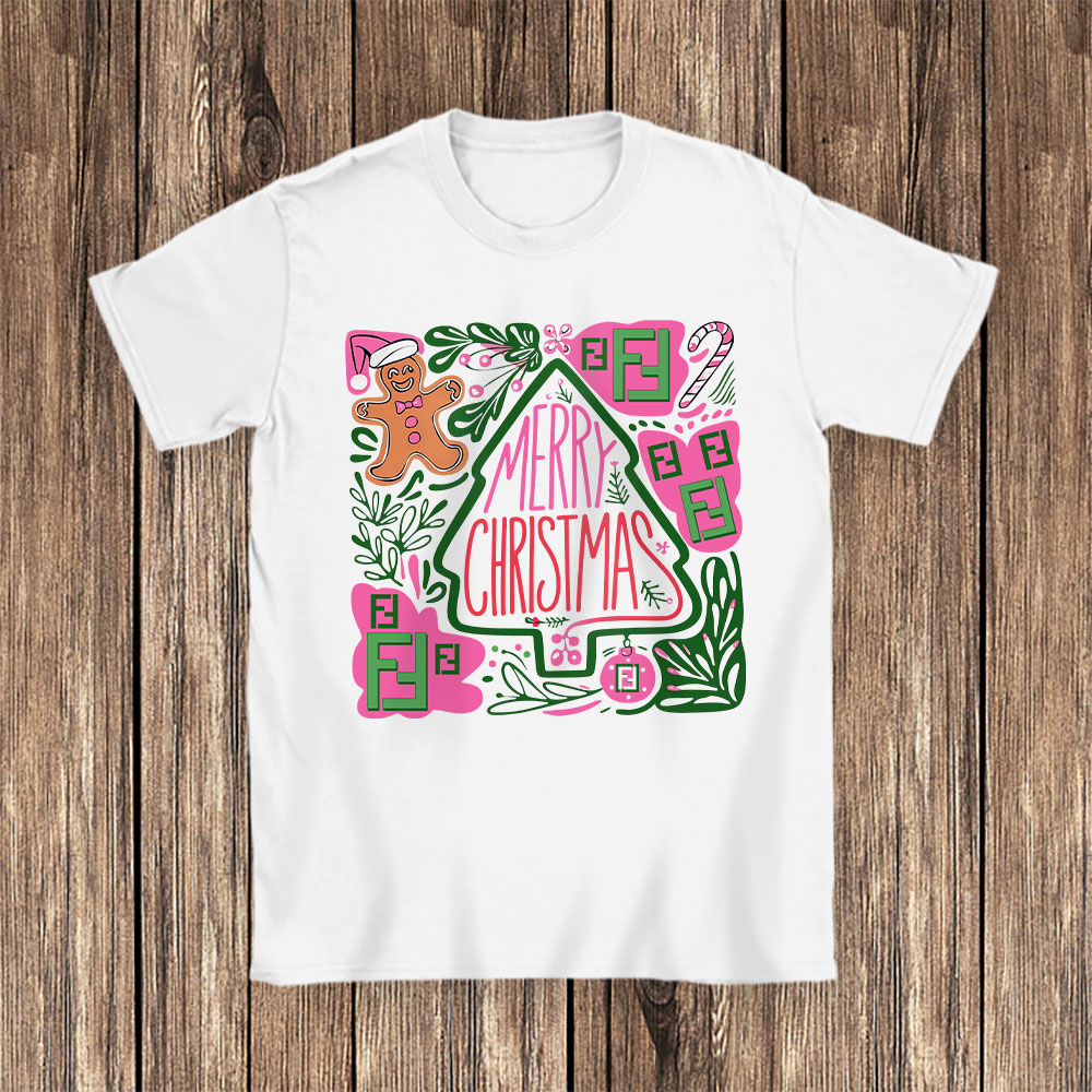 Boho-Floral-Christmas-Fendi-Unisex-T-Shirt-Cotton-Tee-TAT21979-1