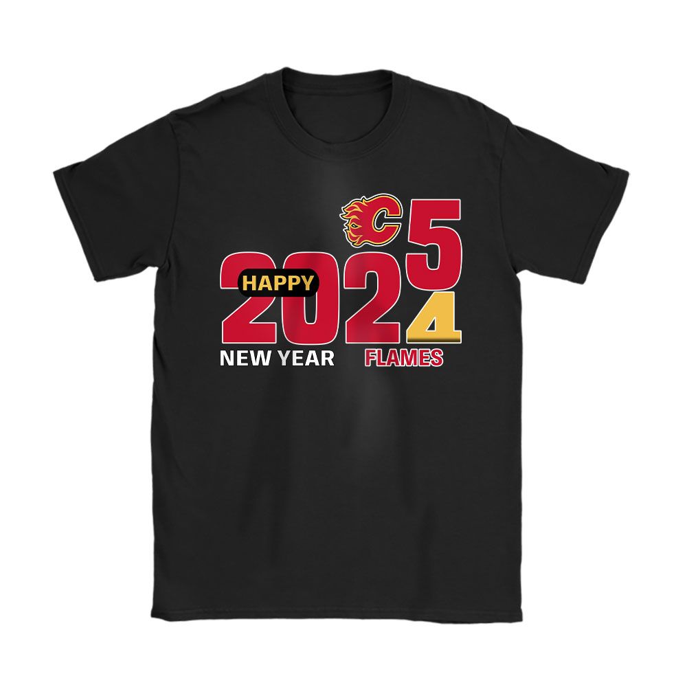 Calgary-Flames-Happy-New-Year-NHL-Gift-For-Fan-Hello-2025-Unisex-T-Shirt-Cotton-Tee-TAT22415 Calgary Flames Happy New Year NHL Gift For Fan Hello 2025 Unisex T-Shirt Cotton Tee TAT22415