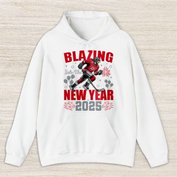 Carolina Hurricanes Blazing Into The New Year NHL Gift For Fan Hello 2025 Unisex Hoodie TAH22404