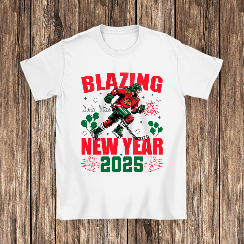 Chicago-Blackhawks-Blazing-Into-The-New-Year-NHL-Gift-For-Fan-Hello-2025-Unisex-T-Shirt-Cotton-Tee-TAT22409-1