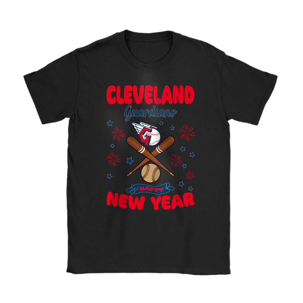 Cleveland-Guardians-Happy-New-Year-MLB-Gift-For-Fan-Unisex-T-Shirt-Cotton-Tee-TAT22498 Cleveland Guardians Happy New Year MLB Gift For Fan Unisex T-Shirt Cotton Tee TAT22498