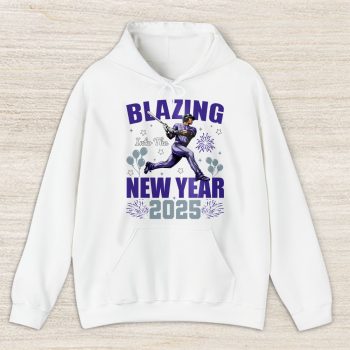 Colorado Rockies Blazing Into The New Year MLB Gift For Fan Hello 2025 Unisex Hoodie TAH22506