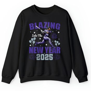 Colorado Rockies Blazing Into The New Year MLB Gift For Fan Hello 2025 Unisex Sweatshirt TAS22506