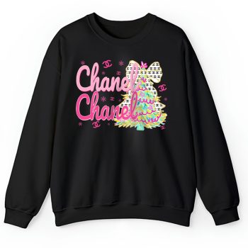 Colorful Glitter Holly Jolly Coquette Christmas Tree Chanel Unisex Sweatshirt TAS21993