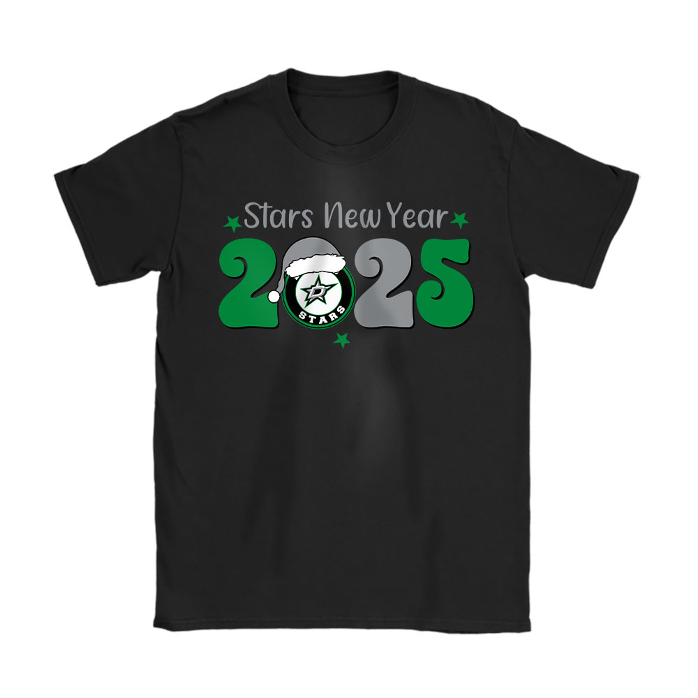 Dallas-Stars-Happy-New-Year-NHL-Gift-For-Fan-Unisex-T-Shirt-Cotton-Tee-TAT22519 Dallas Stars Happy New Year NHL Gift For Fan Unisex T-Shirt Cotton Tee TAT22519