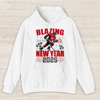 Detroit Red Wings Blazing Into The New Year NHL Gift For Fan Hello 2025 Unisex Hoodie TAH22584