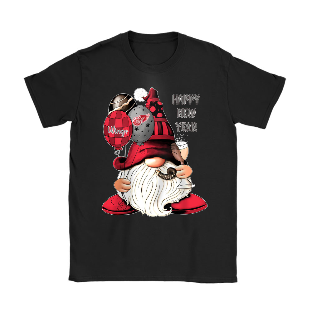 Detroit-Red-Wings-Happy-New-Year-NHL-Gift-For-Fan-Cute-Gnomes-Unisex-T-Shirt-Cotton-Tee-TAT22583 Detroit Red Wings Happy New Year NHL Gift For Fan Cute Gnomes Unisex T-Shirt Cotton Tee TAT22583