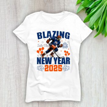 Edmonton Oilers Blazing Into The New Year NHL Gift For Fan Hello 2025 Unisex Sweatshirt TAS22589