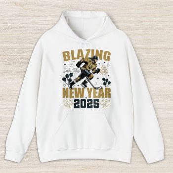 Las Vegas Golden Knights Blazing Into The New Year NHL Gift For Fan Hello 2025 Unisex Hoodie TAH22765