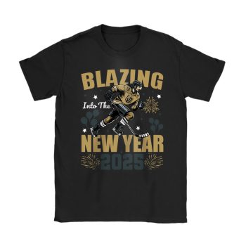 Las Vegas Golden Knights Blazing Into The New Year NHL Gift For Fan Hello 2025 Unisex T-Shirt Cotton Tee TAT22765