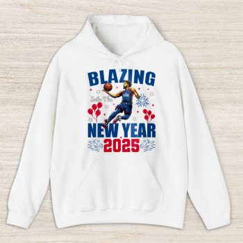 Los Angeles Clippers Blazing Into The New Year NBA Gift For Fan Hello 2025 Unisex Hoodie TAH22716