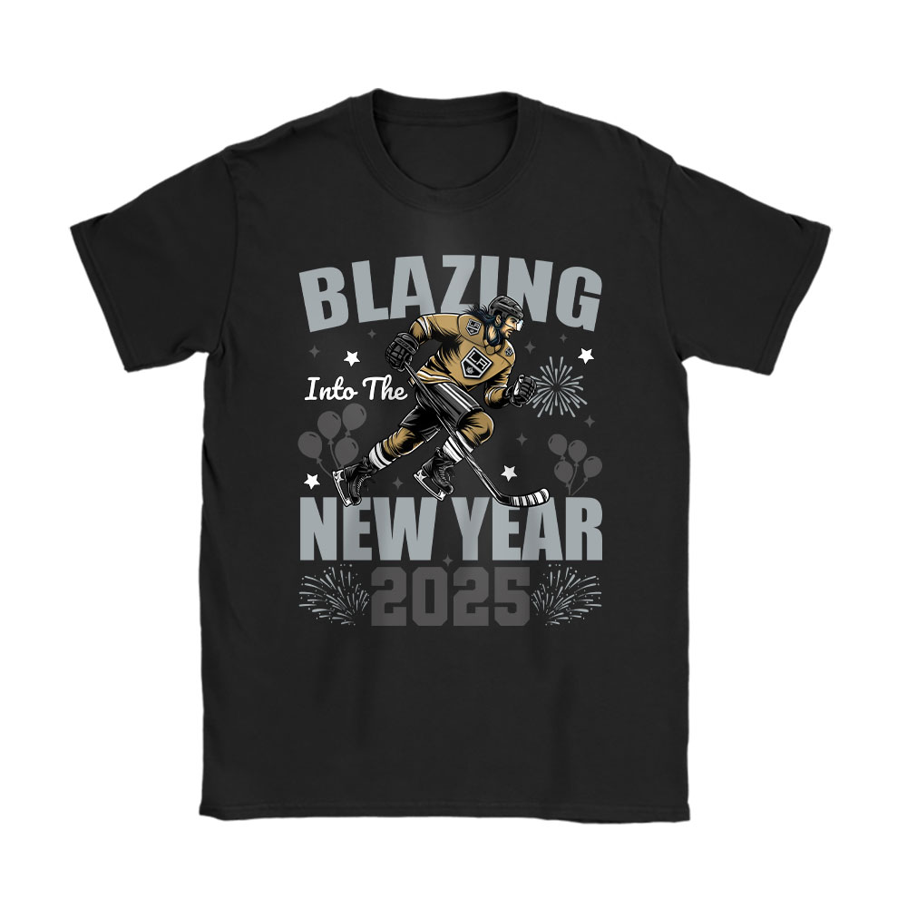 Los-Angeles-Kings-Blazing-Into-The-New-Year-NHL-Gift-For-Fan-Hello-2025-Unisex-T-Shirt-Cotton-Tee-TAT22727 Los Angeles Kings Blazing Into The New Year NHL Gift For Fan Hello 2025 Unisex T-Shirt Cotton Tee TAT22727