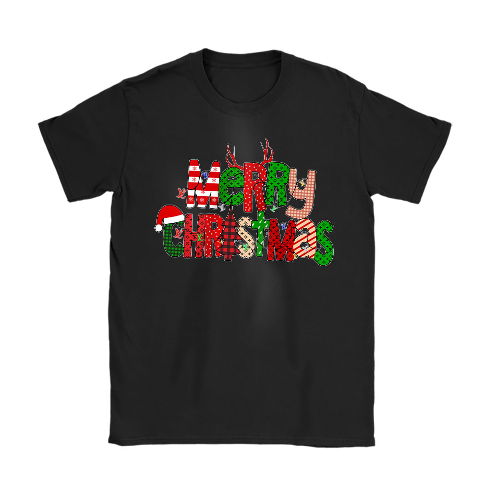 Merry-Christmas-Louis-Vuitton-Unisex-T-Shirt-Cotton-Tee-TAT22122 Merry Christmas Louis Vuitton Unisex T-Shirt Cotton Tee TAT22122