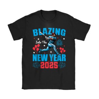 Miami Marlins Blazing Into The New Year MLB Gift For Fan Hello 2025 Unisex T-Shirt Cotton Tee TAT22800