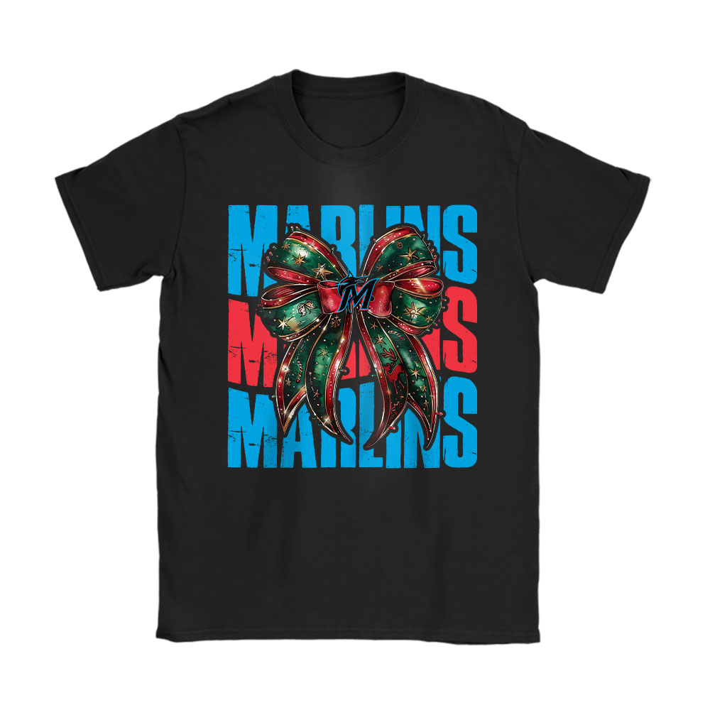 Miami-Marlins-Merry-Christmas-MLB-Gift-For-Fan-Christmas-Funny-Unisex-T-Shirt-Cotton-Tee-TAT23240 Miami Marlins Merry Christmas MLB Gift For Fan Christmas Funny Unisex T-Shirt Cotton Tee TAT23240