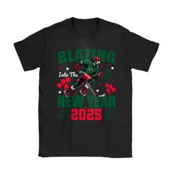 Minnesota Wild Blazing Into The New Year NHL Gift For Fan Hello 2025 Unisex T-Shirt Cotton Tee TAT22841