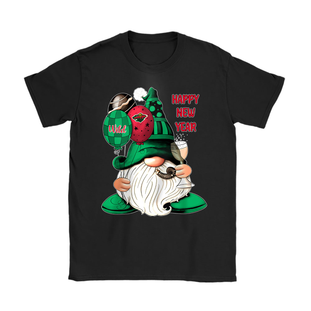 Minnesota-Wild-Happy-New-Year-NHL-Gift-For-Fan-Cute-Gnomes-Unisex-T-Shirt-Cotton-Tee-TAT22840 Minnesota Wild Happy New Year NHL Gift For Fan Cute Gnomes Unisex T-Shirt Cotton Tee TAT22840