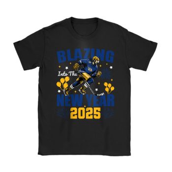 Nashville Predators Blazing Into The New Year NHL Gift For Fan Hello 2025 Unisex T-Shirt Cotton Tee TAT22884