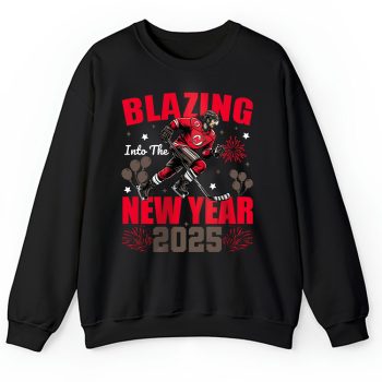 New Jersey Devils Blazing Into The New Year NHL Gift For Fan Hello 2025 Unisex Sweatshirt TAS22860