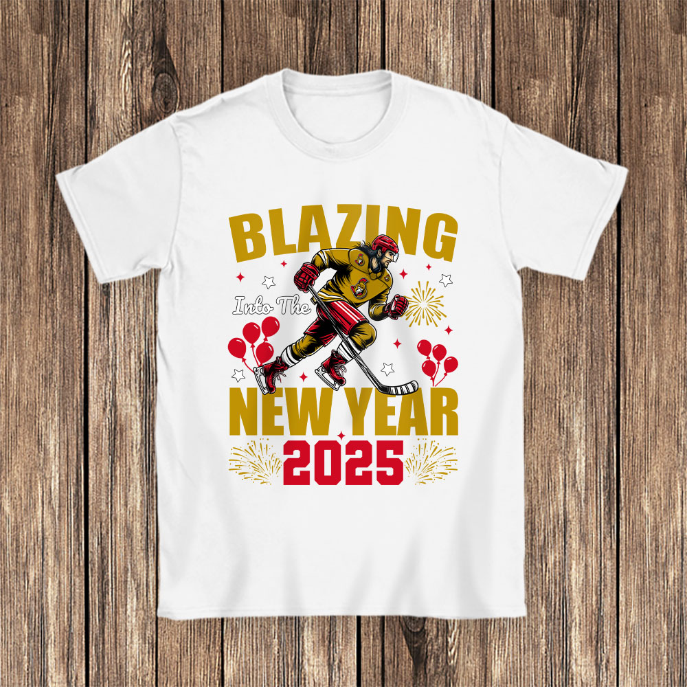 Ottawa-Senators-Blazing-Into-The-New-Year-NHL-Gift-For-Fan-Hello-2025-Unisex-T-Shirt-Cotton-Tee-TAT22960-1