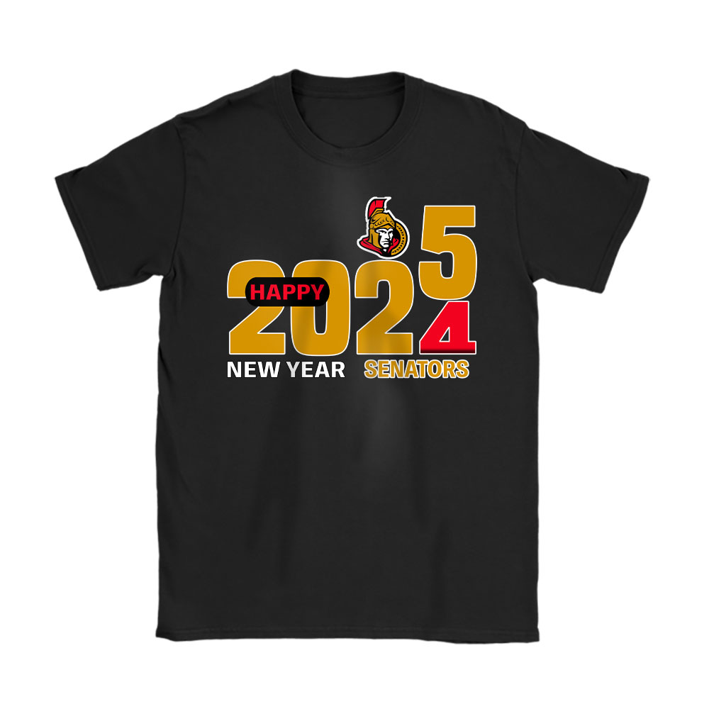 Ottawa-Senators-Happy-New-Year-NHL-Gift-For-Fan-Hello-2025-Unisex-T-Shirt-Cotton-Tee-TAT22956 Ottawa Senators Happy New Year NHL Gift For Fan Hello 2025 Unisex T-Shirt Cotton Tee TAT22956