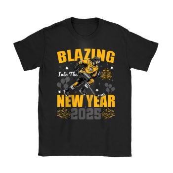 Pittsburgh Penguins Blazing Into The New Year NHL Gift For Fan Hello 2025 Unisex T-Shirt Cotton Tee TAT23025