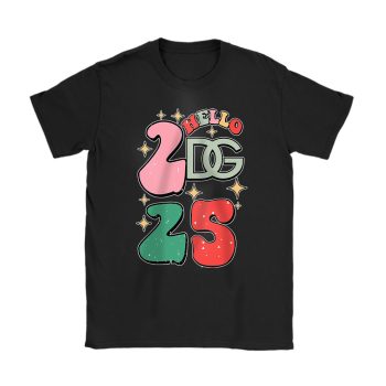 Retro Cute Merry Christmas And Happy New Year Dolce & Gabbana Unisex T-Shirt Cotton Tee TAT22139