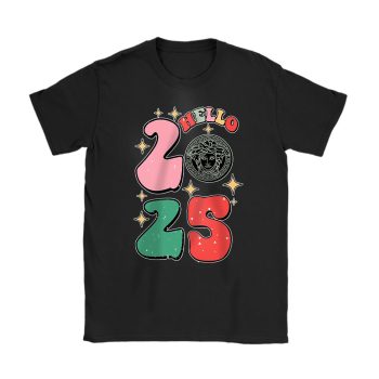 Retro Cute Merry Christmas And Happy New Year Versace Unisex T-Shirt Cotton Tee TAT22147