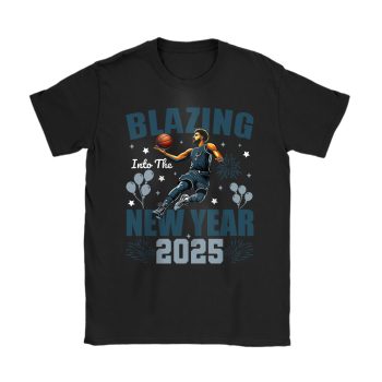 San Antonio Spurs Blazing Into The New Year NBA Gift For Fan Hello 2025 Unisex T-Shirt Cotton Tee TAT23035