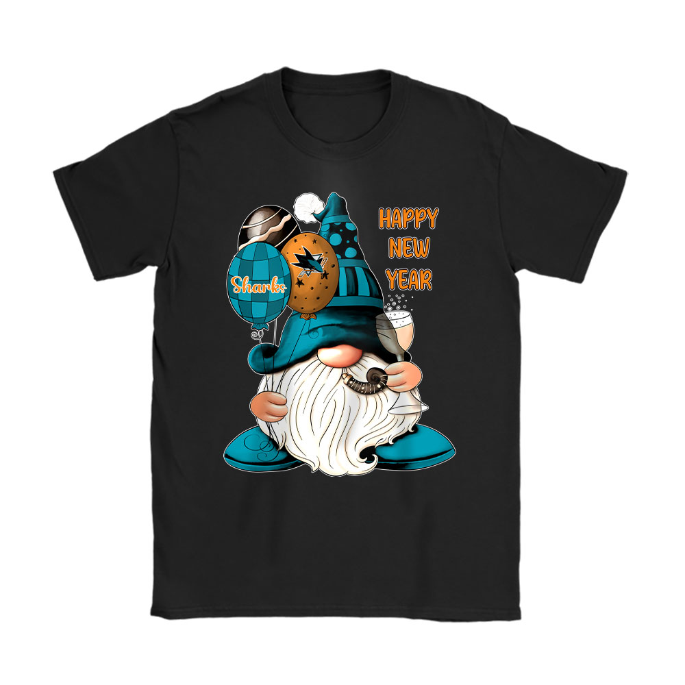 San-Jose-Sharks-Happy-New-Year-NHL-Gift-For-Fan-Cute-Gnomes-Unisex-T-Shirt-Cotton-Tee-TAT23090 San Jose Sharks Happy New Year NHL Gift For Fan Cute Gnomes Unisex T-Shirt Cotton Tee TAT23090