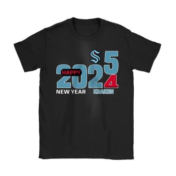 Seattle Kraken Happy New Year NHL Gift For Fan Hello 2025 Unisex T-Shirt Cotton Tee TAT23062