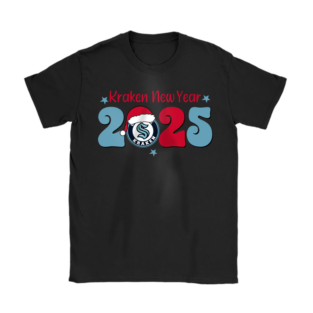 Seattle-Kraken-Happy-New-Year-NHL-Gift-For-Fan-Unisex-T-Shirt-Cotton-Tee-TAT23064 Seattle Kraken Happy New Year NHL Gift For Fan Unisex T-Shirt Cotton Tee TAT23064