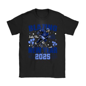 Toronto Maple Leafs Blazing Into The New Year NHL Gift For Fan Hello 2025 Unisex T-Shirt Cotton Tee TAT23152