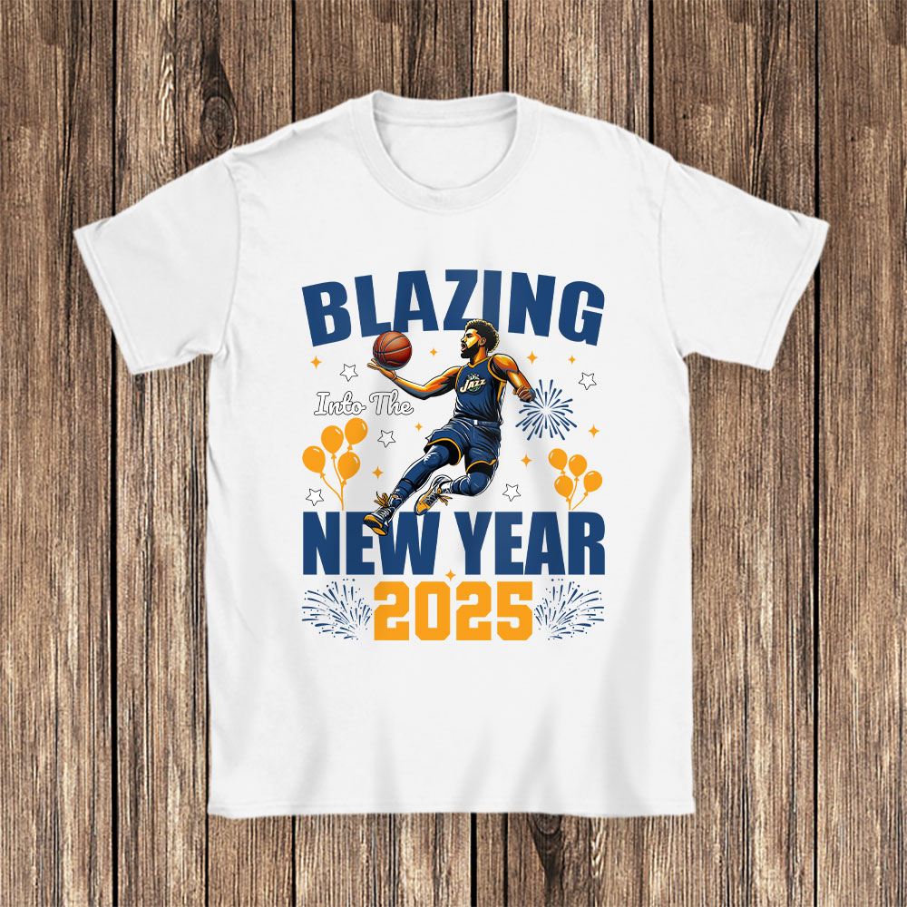 Utah-Jazz-Blazing-Into-The-New-Year-NBA-Gift-For-Fan-Hello-2025-Unisex-T-Shirt-Cotton-Tee-TAT23168-1