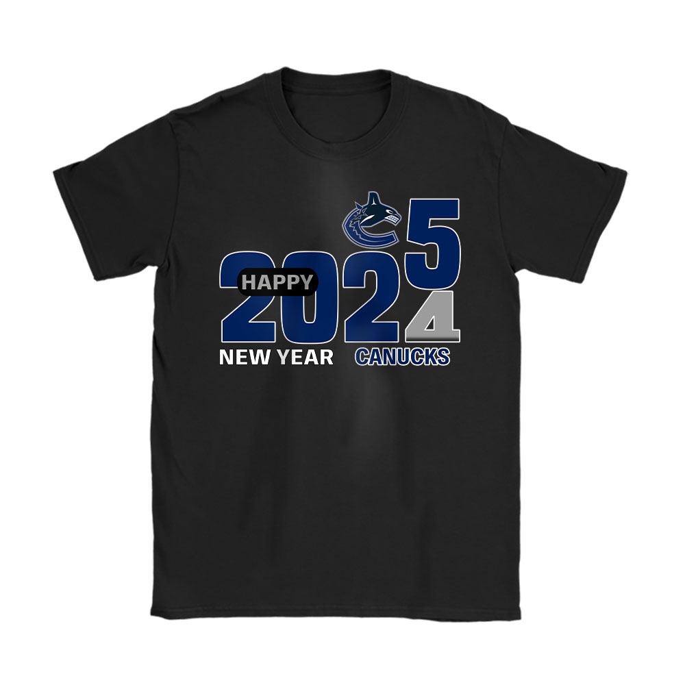 Vancouver-Canucks-Happy-New-Year-NHL-Gift-For-Fan-Hello-2025-Unisex-T-Shirt-Cotton-Tee-TAT23169 Vancouver Canucks Happy New Year NHL Gift For Fan Hello 2025 Unisex T-Shirt Cotton Tee TAT23169