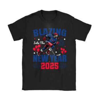 Washington Capitals Blazing Into The New Year NHL Gift For Fan Hello 2025 Unisex T-Shirt Cotton Tee TAT22366