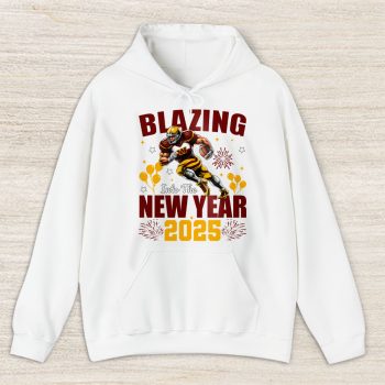 Washington Commanders Blazing New Year NFL Gift For Fan Hello 2025 Unisex Hoodie TAH23187