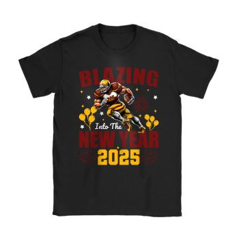 Washington Commanders Blazing New Year NFL Gift For Fan Hello 2025 Unisex T-Shirt Cotton Tee TAT23187