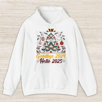Washington Commanders Happy New Year NFL Gift For Fan Goodbye 2024 Hello 2025 Unisex Hoodie TAH23176