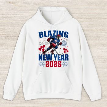 Winnipeg Jets Blazing Into The New Year NHL Gift For Fan Hello 2025 Unisex Hoodie TAH22355