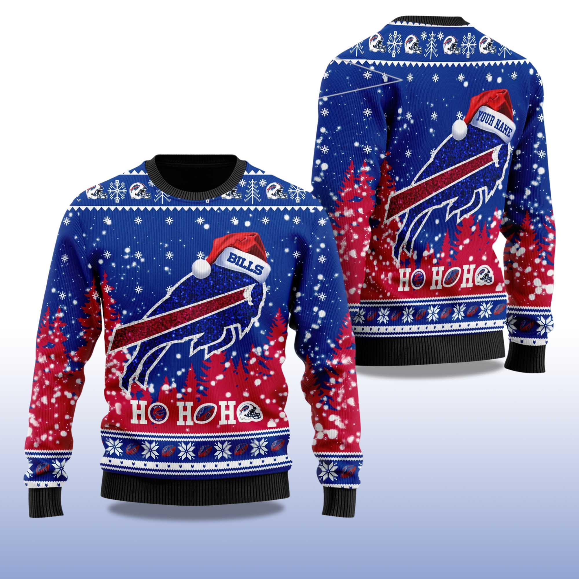 2025 Buffalo Bills Santa Christmas Ugly Sweater