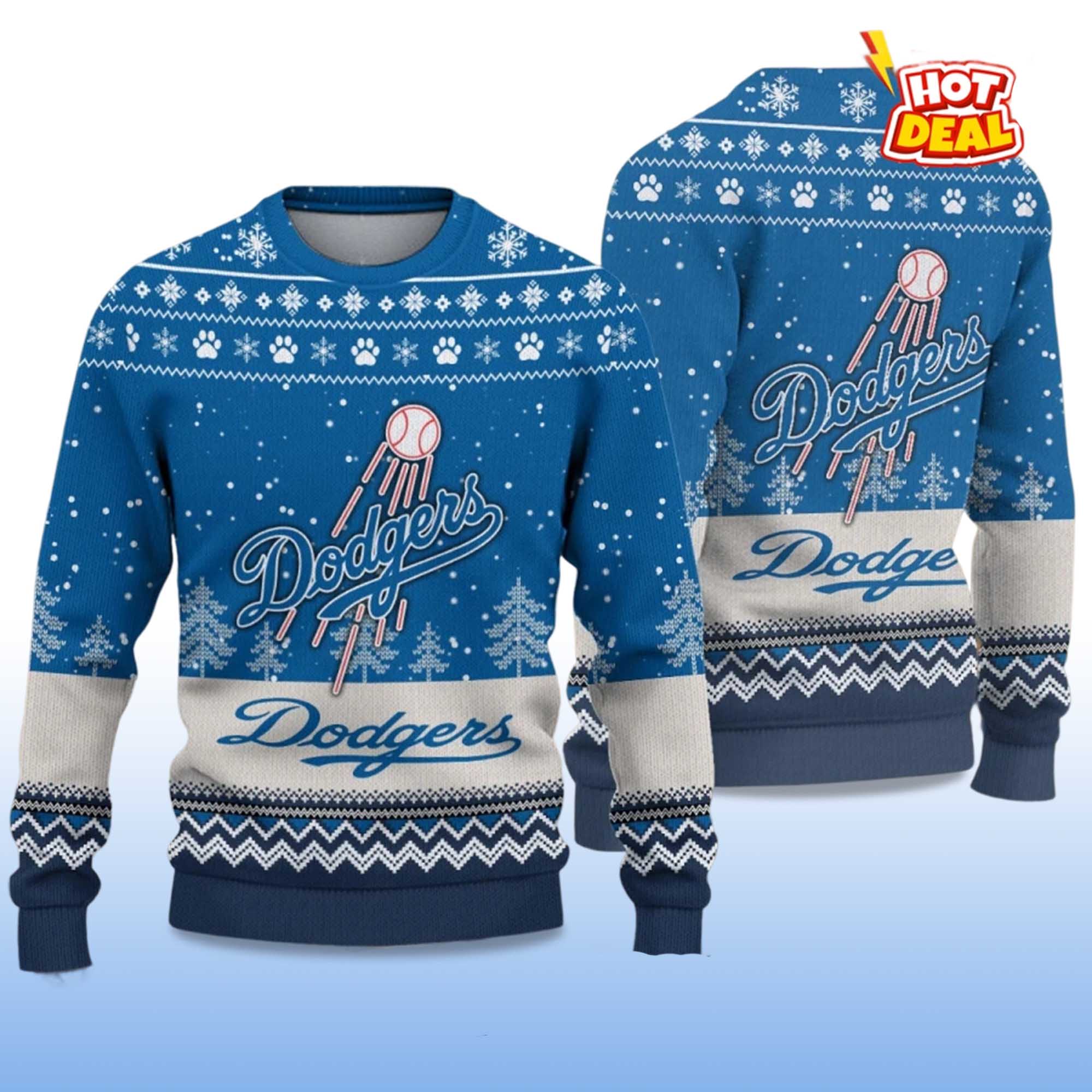 2025 LA Dodgers Ugly Christmas Sweater