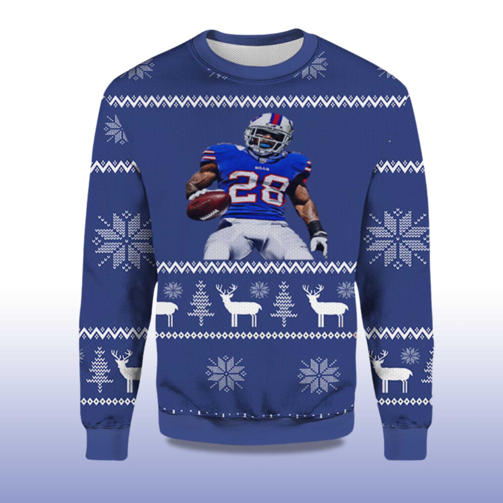 2025 Latavius Murray Bills Ugly Christmas Sweater