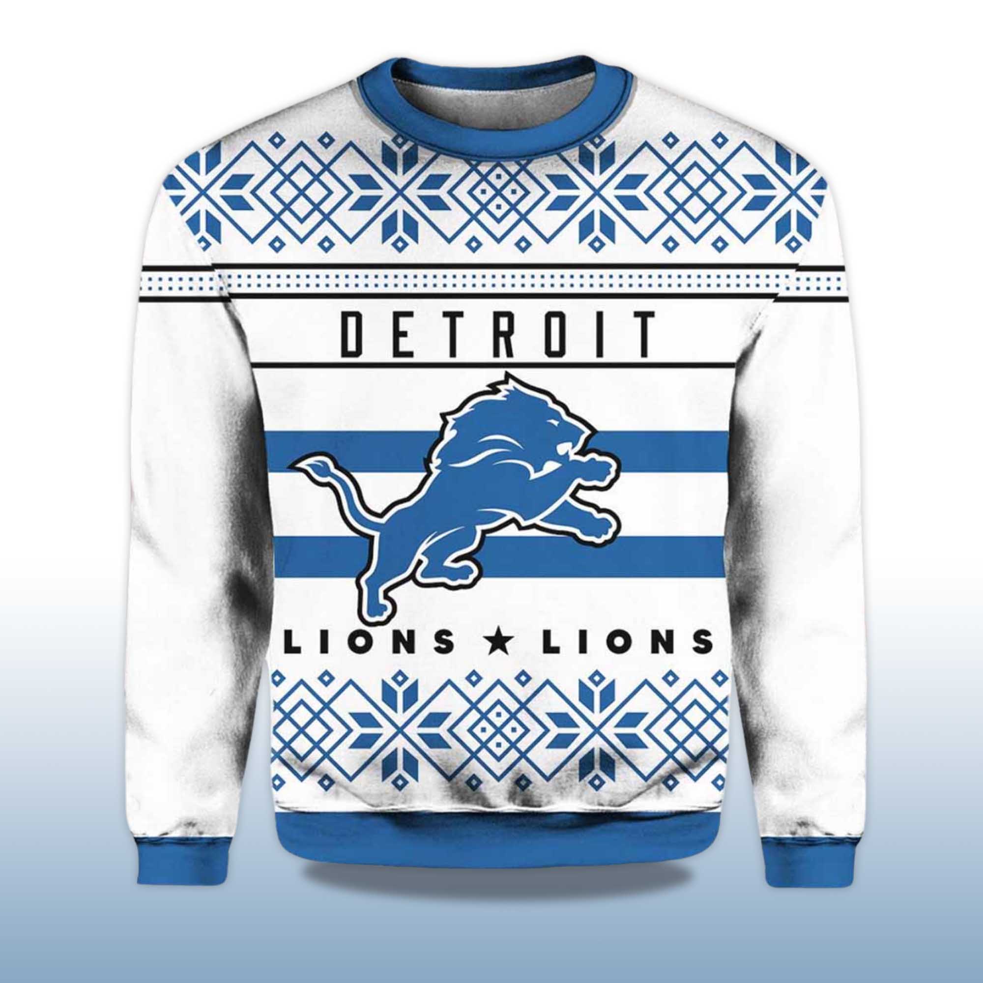 2025 Lions Football Ugly Christmas Sweater