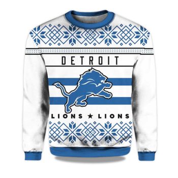 2025 Lions Football Ugly Christmas Sweater