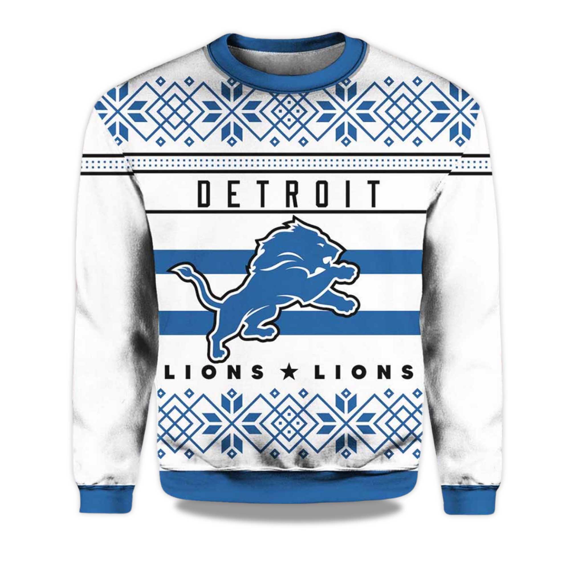 2025 Lions Football Ugly Christmas Sweater 2025 Lions Football Ugly Christmas Sweater
